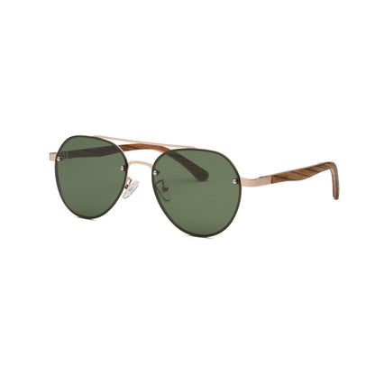 Fa napszemüveg - Wooden Aviator Green