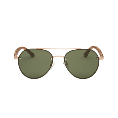 Fa napszemüveg - Wooden Aviator Green