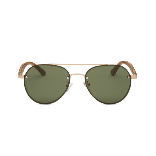 Fa napszemüveg - Wooden Aviator Green